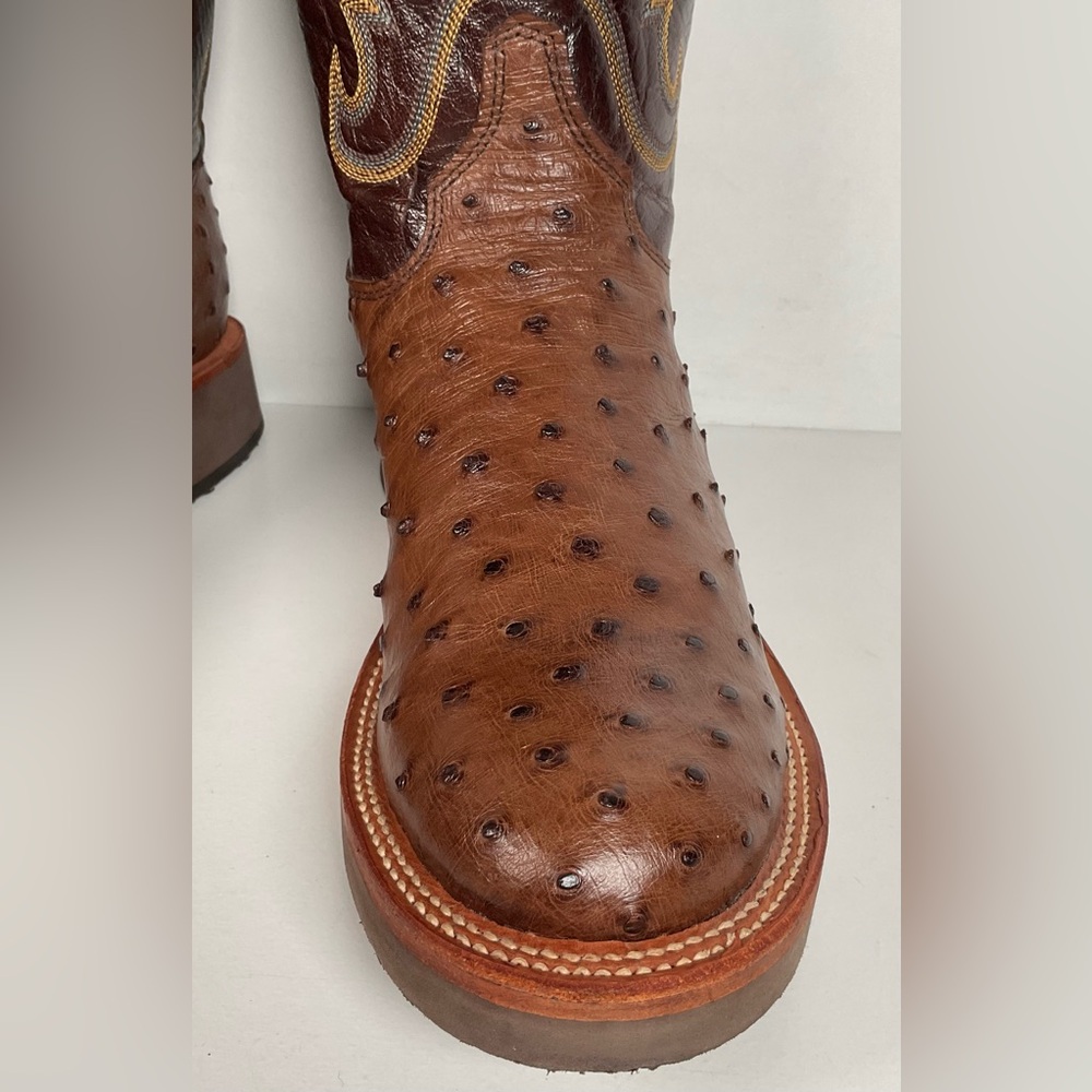 Justin Full Quill Ostrich Quill Roper Boots | Tekno Crepe | USA Made | Men’s 8 D - Picture 10 of 16